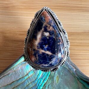 Sunset Sodalite Silver Ring